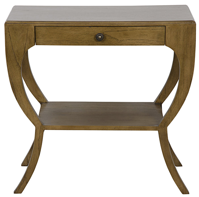 Noir Maude Side Table, Saddle Brown