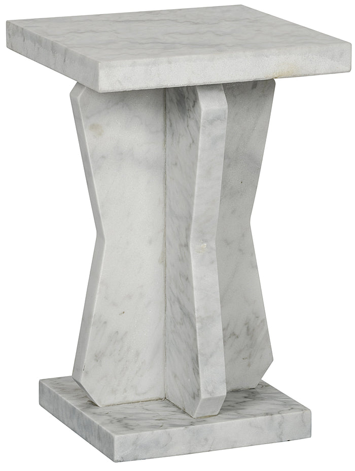 Noir Vasco Side Table, White Marble