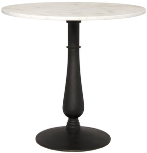 Noir Cobus Side Table, Black Metal with White Stone