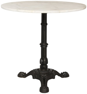 Noir Theresia Side Table, Black Metal with White Stone