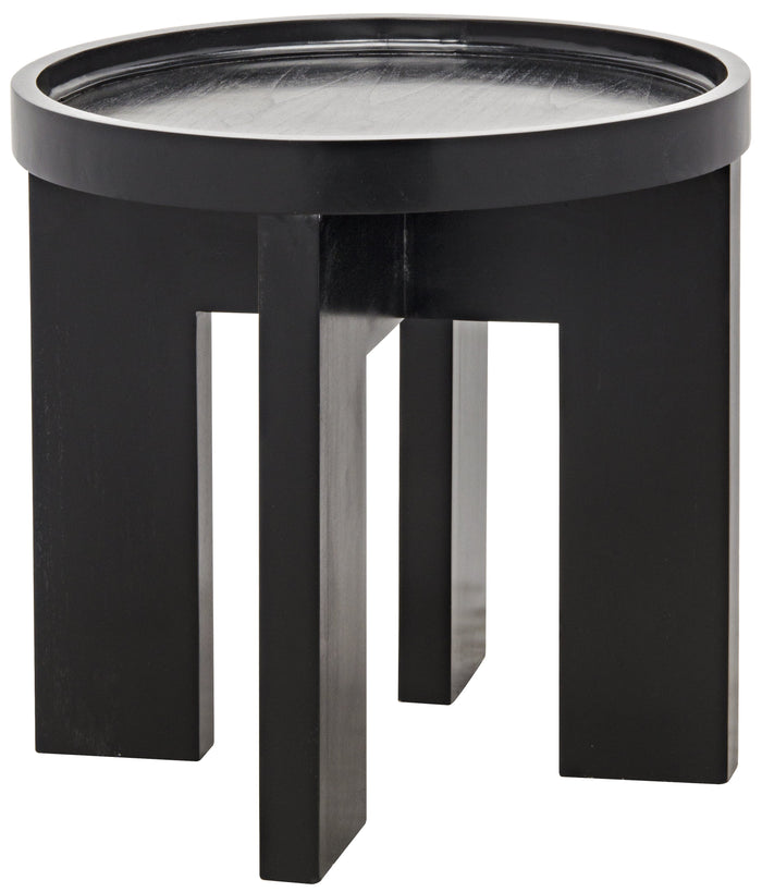 Noir QS Gavin Side Table, Hand Rubbed Black