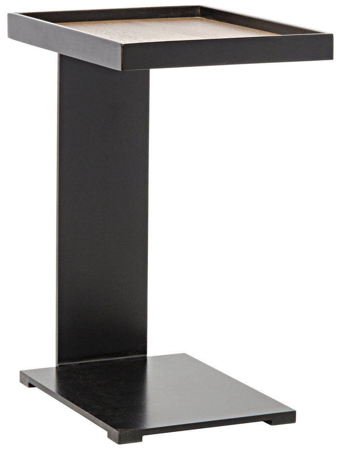 Noir Ledge Side Table with Black Metal