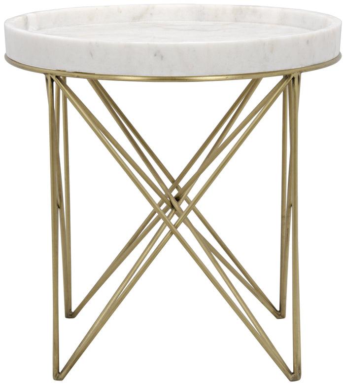 Noir Prisma Side Table, Metal and Quartz