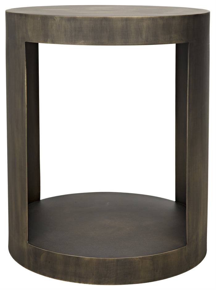 Noir Chrysler Side Table, Aged Brass