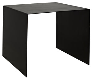 Noir Yves Side Table, Black Metal, Large