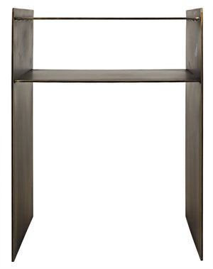 Noir Cyrus Side Table, Aged Brass