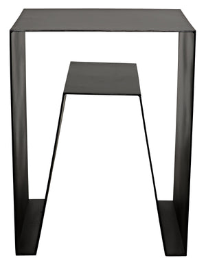 Noir Quintin Side Table, Black Metal