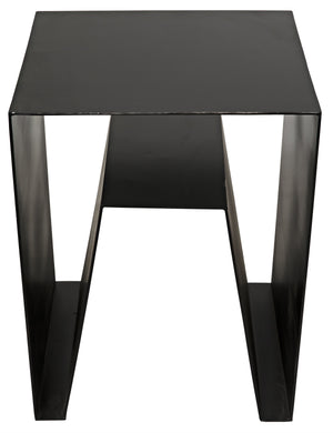 Noir Quintin Side Table, Black Metal