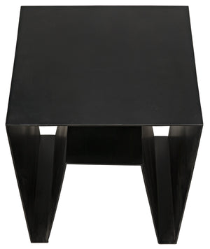 Noir Quintin Side Table, Black Metal