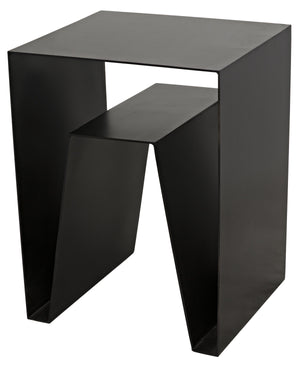 Noir Quintin Side Table, Black Metal