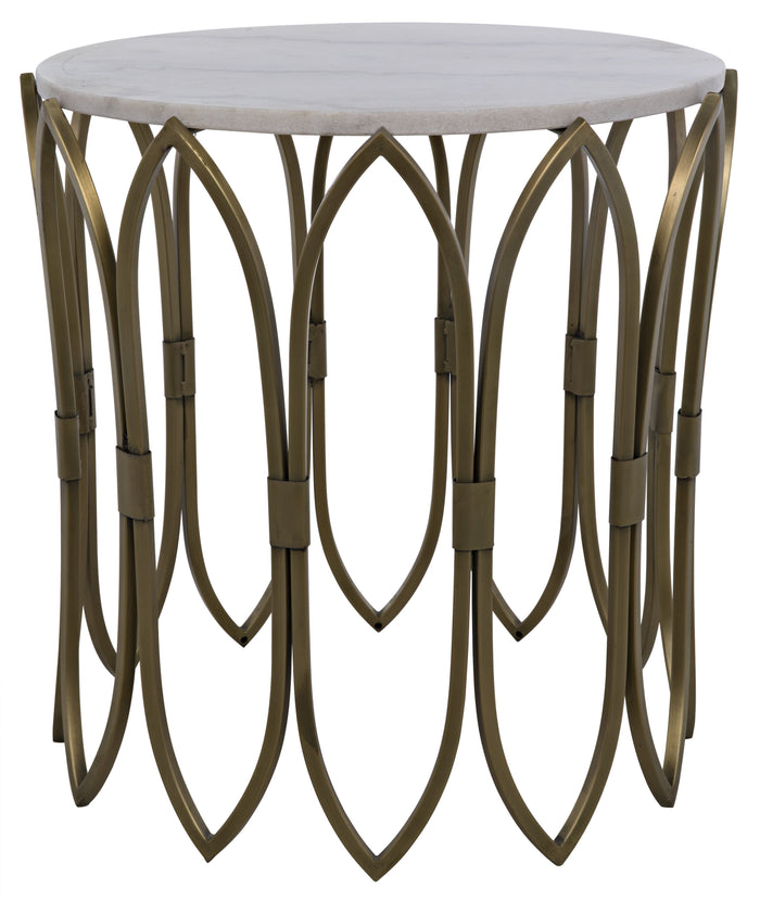 Noir Nola Side Table, Metal W/Brass Finish