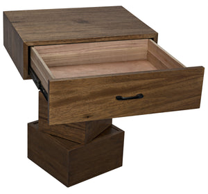 Noir Grobius Side Table, Dark Walnut