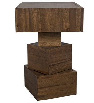 Noir Grobius Side Table, Dark Walnut