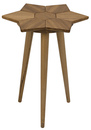 Noir Petal Side Table, Gold Teak