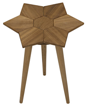 Noir Petal Side Table, Gold Teak