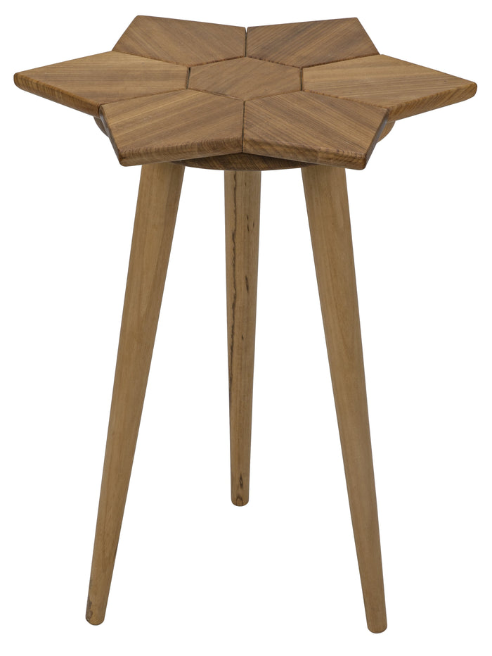 Noir Petal Side Table, Gold Teak