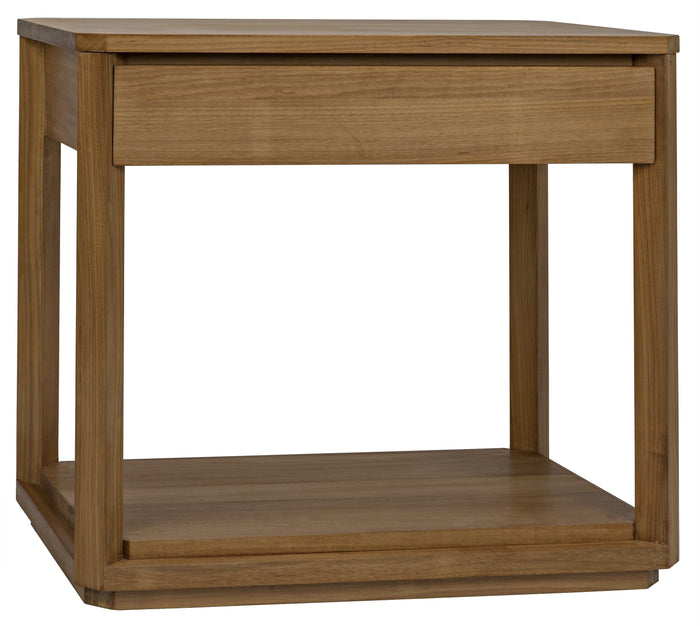 Noir SL11 Side Table, Gold Teak