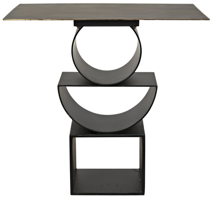 Noir Shape Side Table, Black Metal