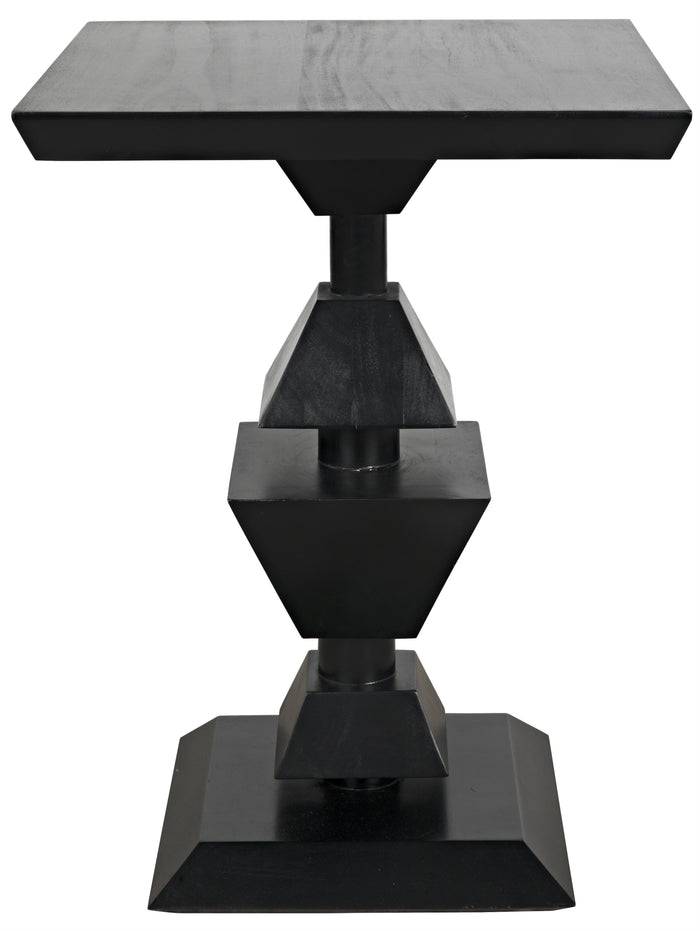 Noir Majesty Side Table, Hand Rubbed Black