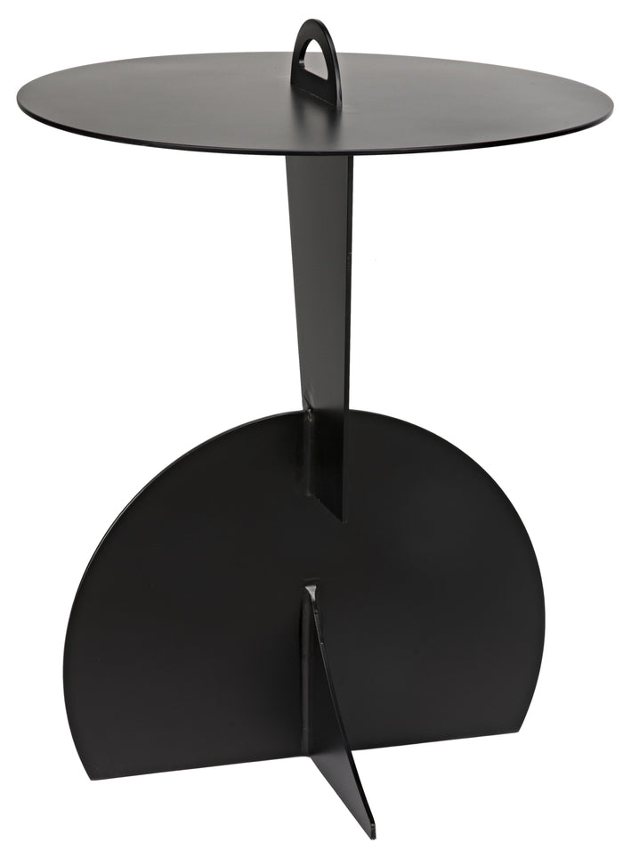 Noir Mobilis Side Table, Black Metal