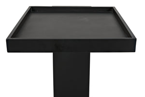 Noir Ledge All Metal Side Table, Black Metal