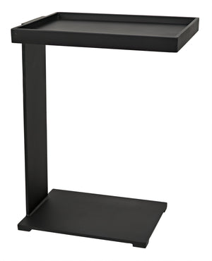 Noir Ledge All Metal Side Table, Black Metal