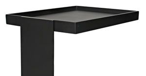 Noir Ledge All Metal Side Table, Black Metal