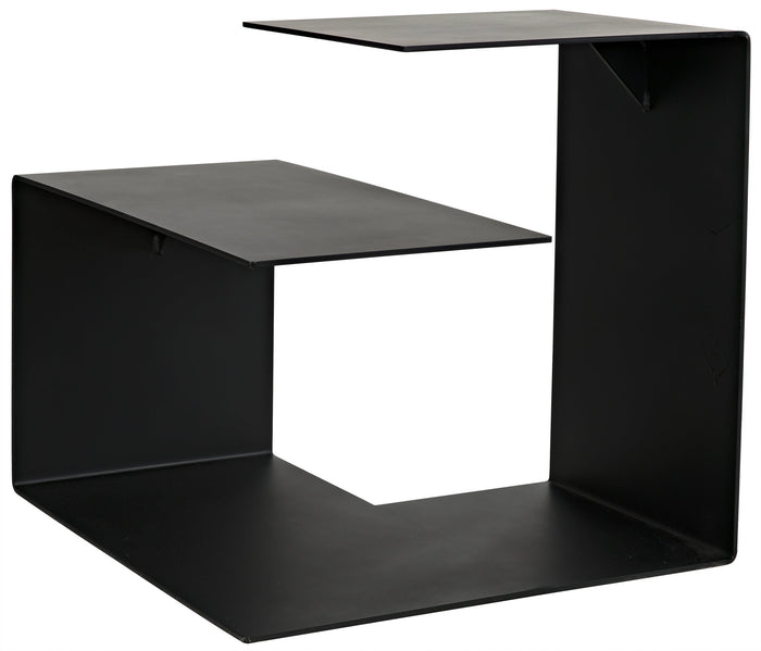 Noir Solo Side Table, Black Metal