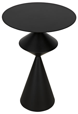 Noir Zasa Side Table, Black Metal