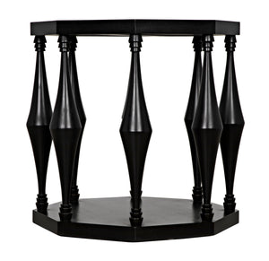Noir Marceo Side Table, Hand Rubbed Black