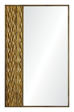 Jamie Drake for Mirror Home Open Pore Walnut with Gold Leaf Mirror