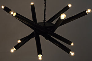 Noir Qs Lex Chandelier, Black Metal