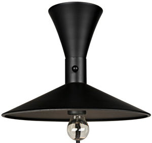 Noir Enzo Sconce, Black Steel