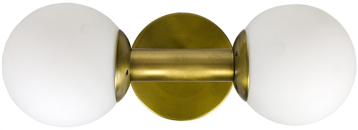 Noir Antiope Sconce, Antique Brass, Metal and Glass