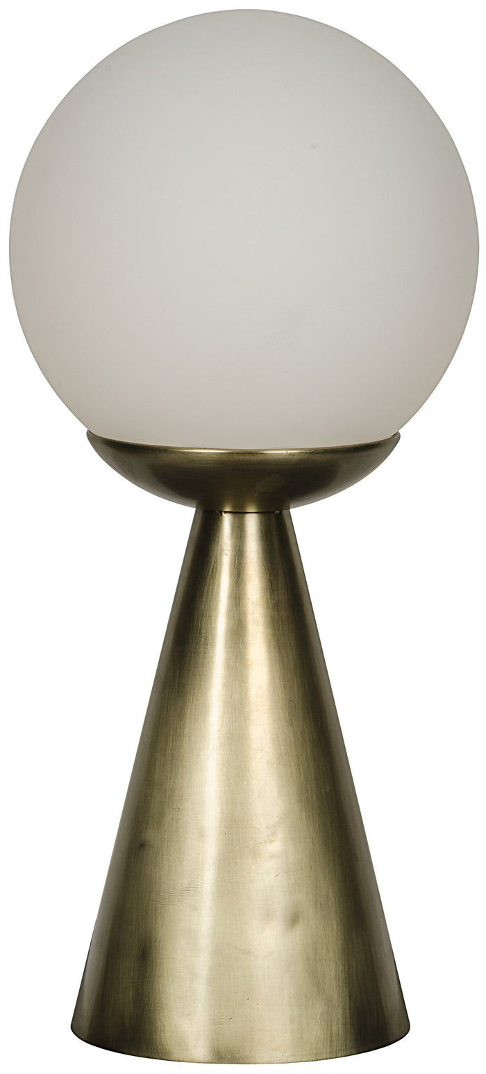 Noir Merle Table Lamp, Antique Brass, Metal and Glass
