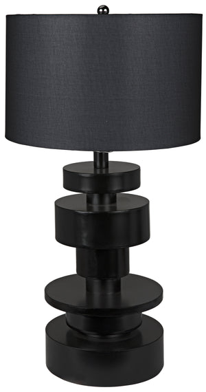 Noir Wilton Table Lamp, Black Metal with Shade