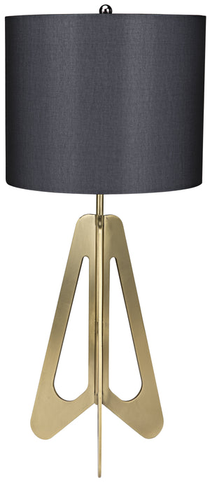Noir Candis Lamp with Black Shade, Antique Brass