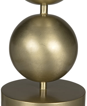 Noir Tulum Table Lamp with Shade, Antique Brass