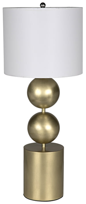 Noir Tulum Table Lamp with Shade, Antique Brass