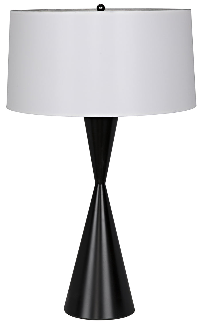 Noir Noble Table Lamp with Shade, Black Metal