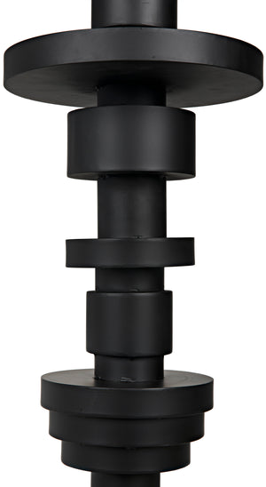 Noir Wilton Floor Lamp with Shade, Black Steel