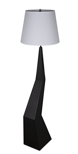 Noir Rhombus Floor Lamp with Shade, Black Metal