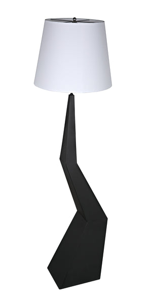 Noir Rhombus Floor Lamp with Shade, Black Metal