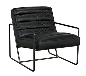 Noir Demeter Chair, Metal and Leather