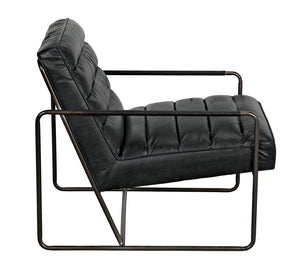 Noir Demeter Chair, Metal and Leather