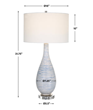 Uttermost Clariot Ribbed Blue Table Lamp