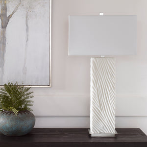 Uttermost Pillar White Marble Table Lamp