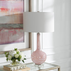 Uttermost Rosa Pink Glass Table Lamp
