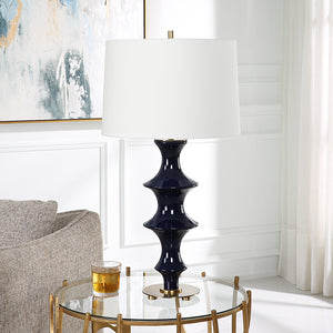 Uttermost Coil Sculpted Blue Table Lamp