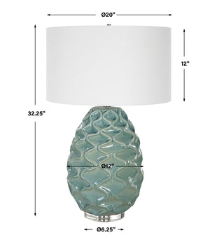 Uttermost Laced Up Sea Foam Glass Table Lamp
